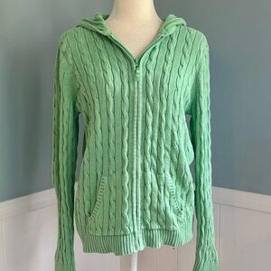 St. John's Bay Light Green Cable Knit Cardigan